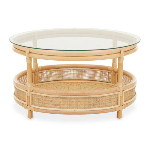 Mataram Coffee Table with Glass Top